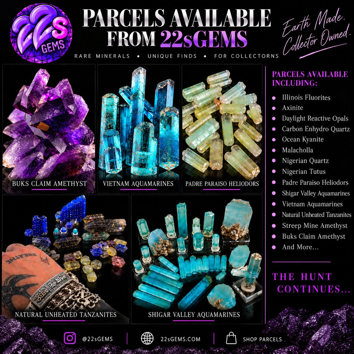 PARCELS ARE AVAILABLE FROM 22sGEMS!