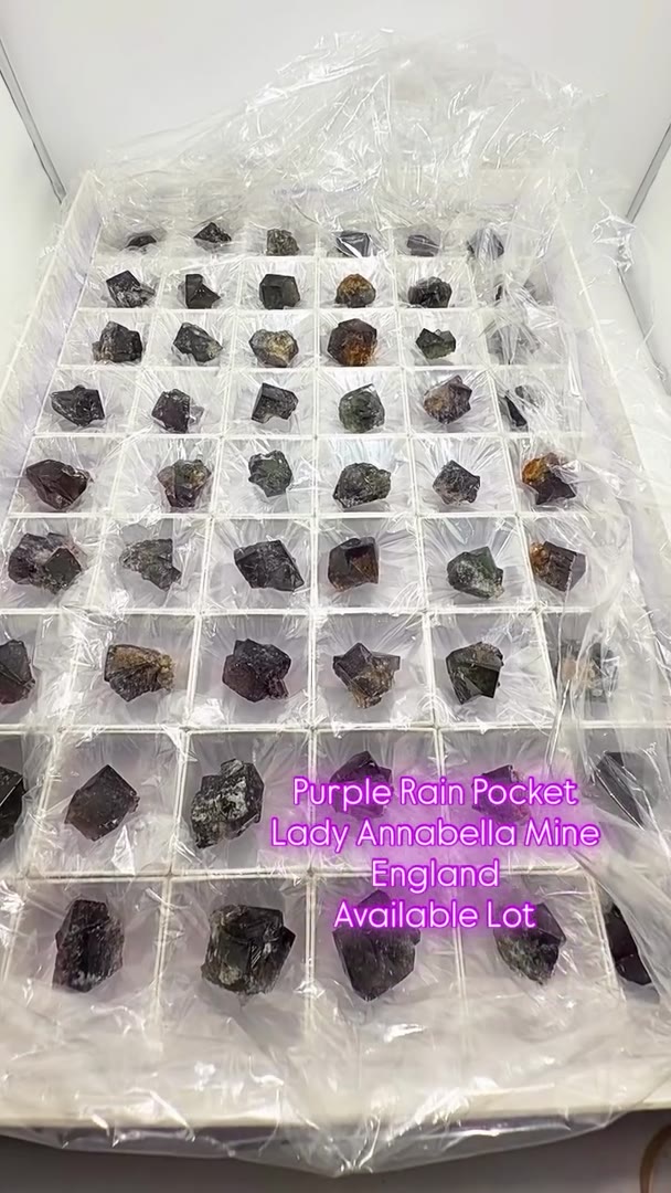 54 PIECES OF CLASSIC ENGLISH FLUORITE FROM THE PURPLE RAIN  POCKET— ONE…