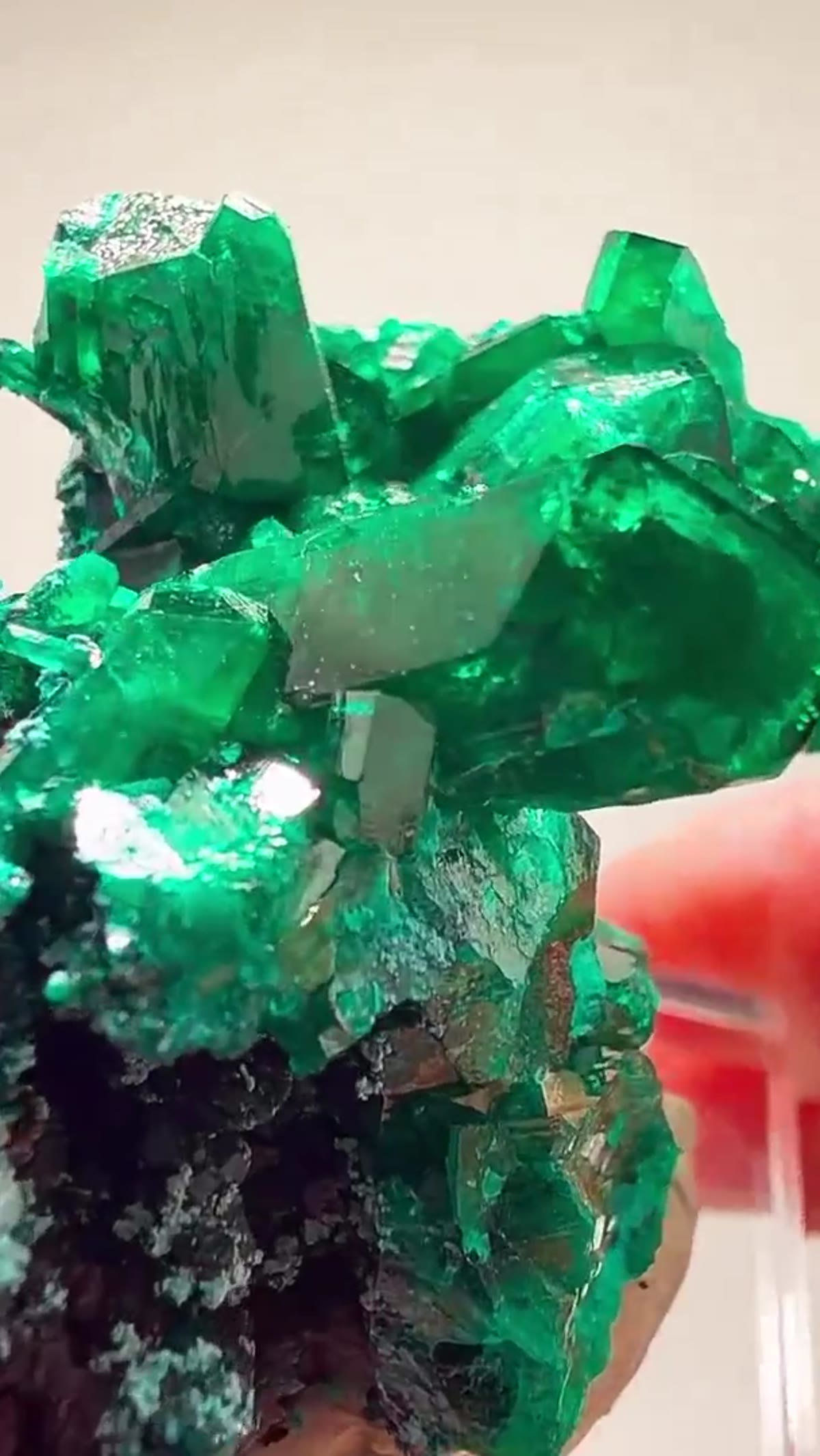 Dioptase Specimen: Dripping in Green - view 2