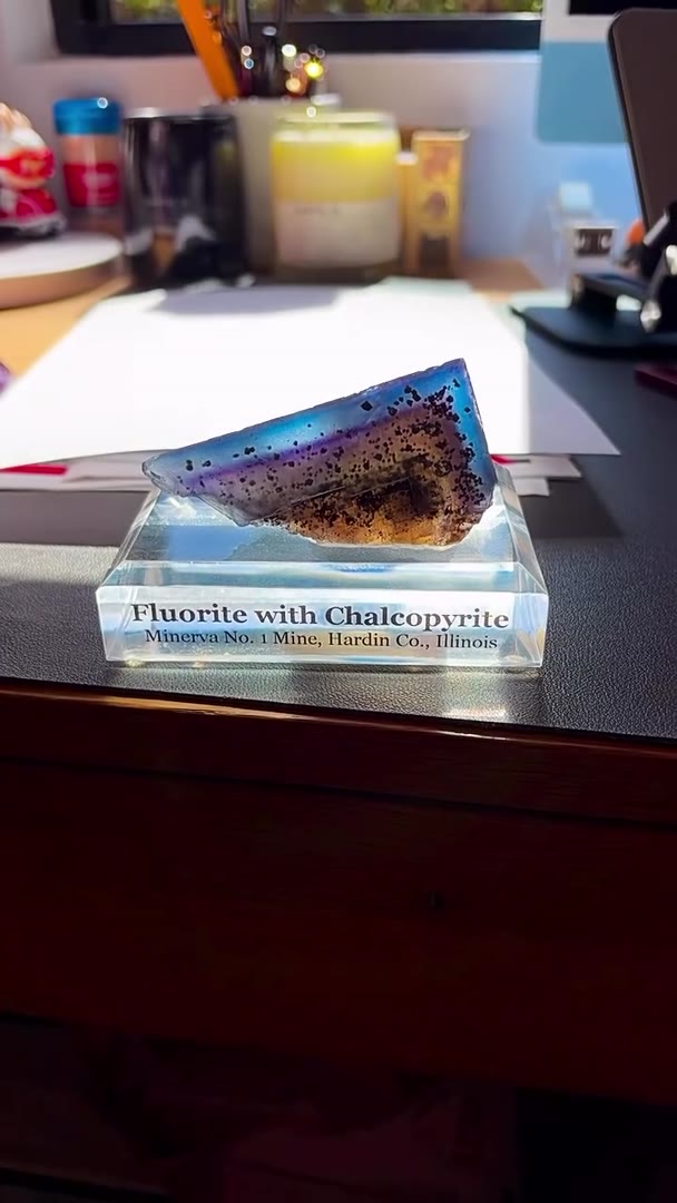 ILLINOIS FLUORITE ROYALTY… BLUE, PURPLE & GOLDEN YELLOW MAGIC!