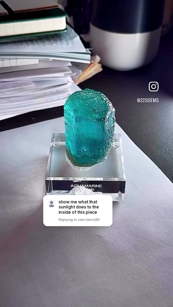 157.32 GRAMS OF CASTELO AQUAMARINE MAGIC… RIGHT HERE AT MY DESK!