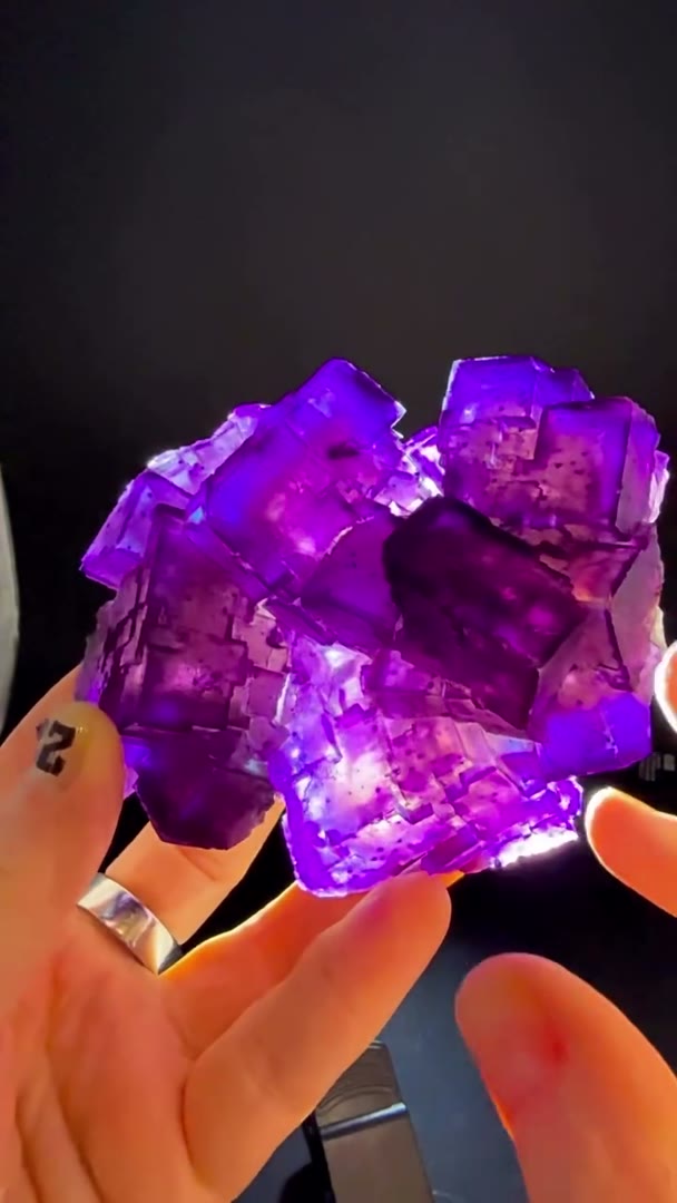 Color Play Magic … Denton Mine Fluorite showing off under shifting backlights