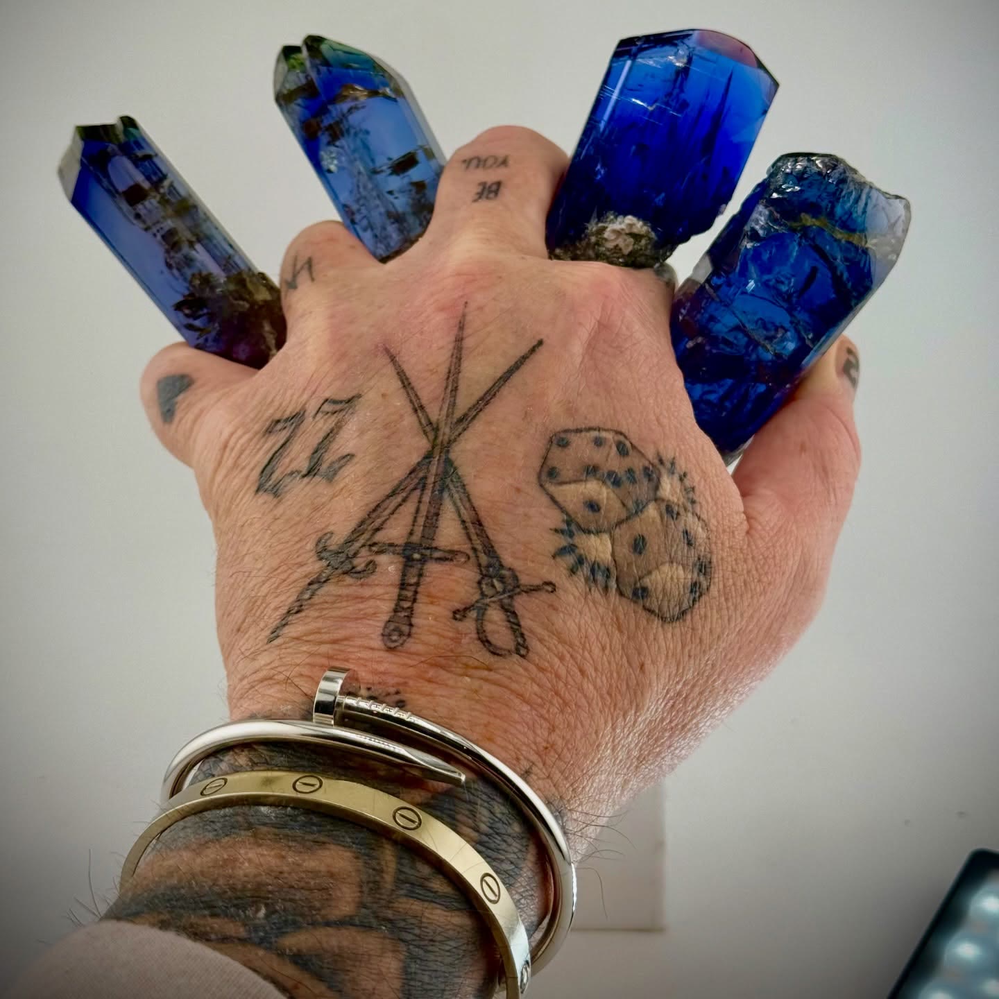 Electric blue magic in hand